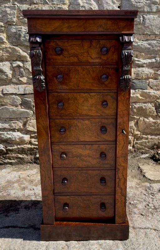 Victorian Walnut Wellington Chest