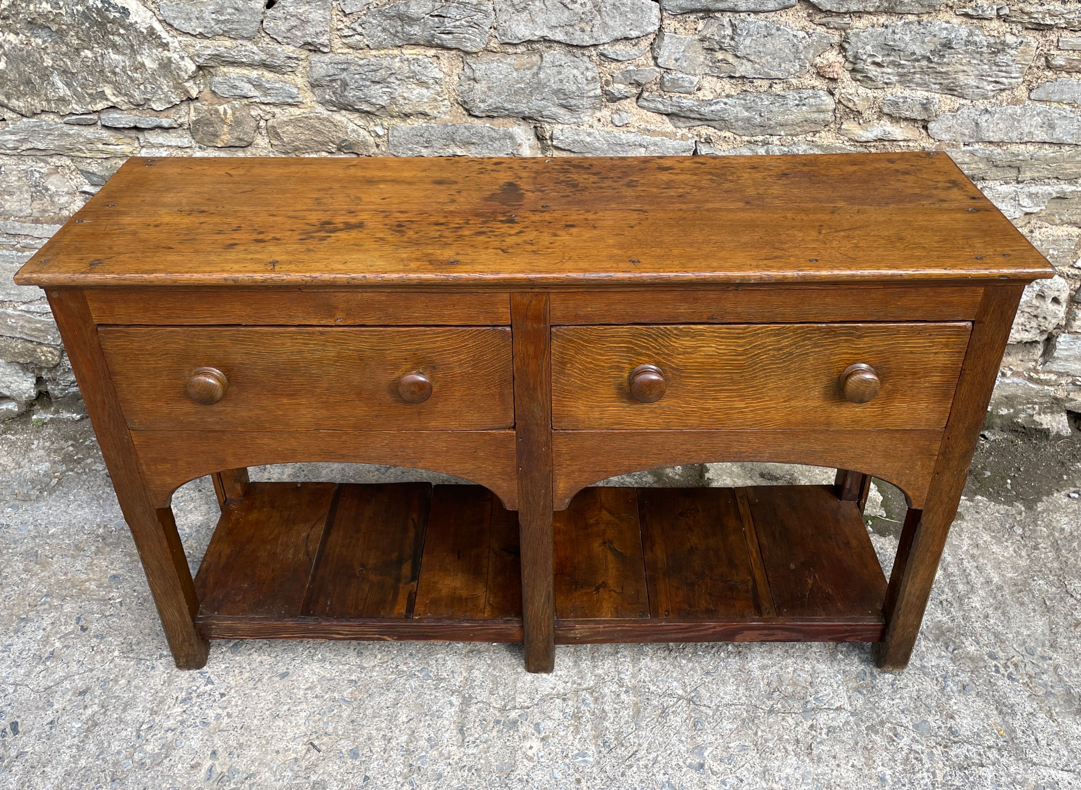 ​Antique Oak Potboard Dresser Base