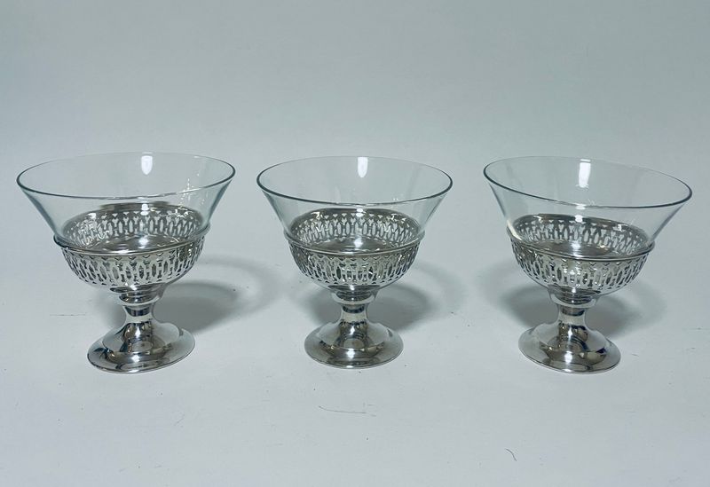 Set of 3 American Sterling Silver Dessert Bowls