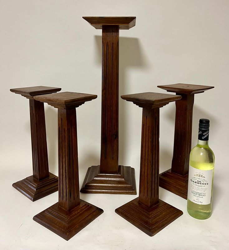 Set of 5 Art Deco Oak Shop Display Stands