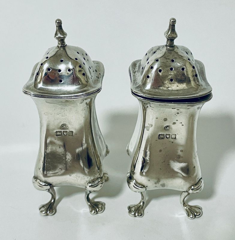 Pair of Antique Silver Pepperettes