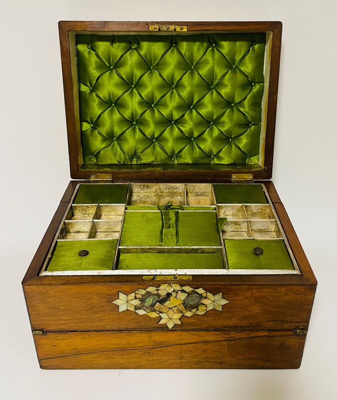 Victorian Walnut Jewellery Box and Writing Slope