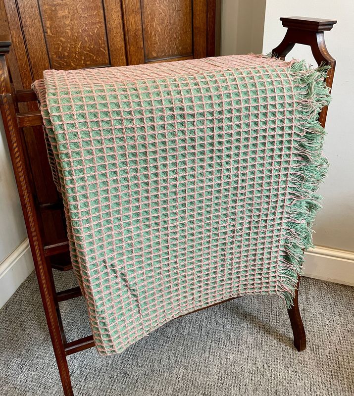Large Welsh Honeycomb Wool Blanket