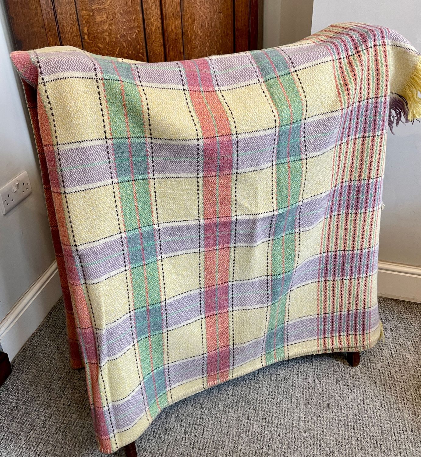 Vintage Welsh Wool Blanket from Gwili Mills