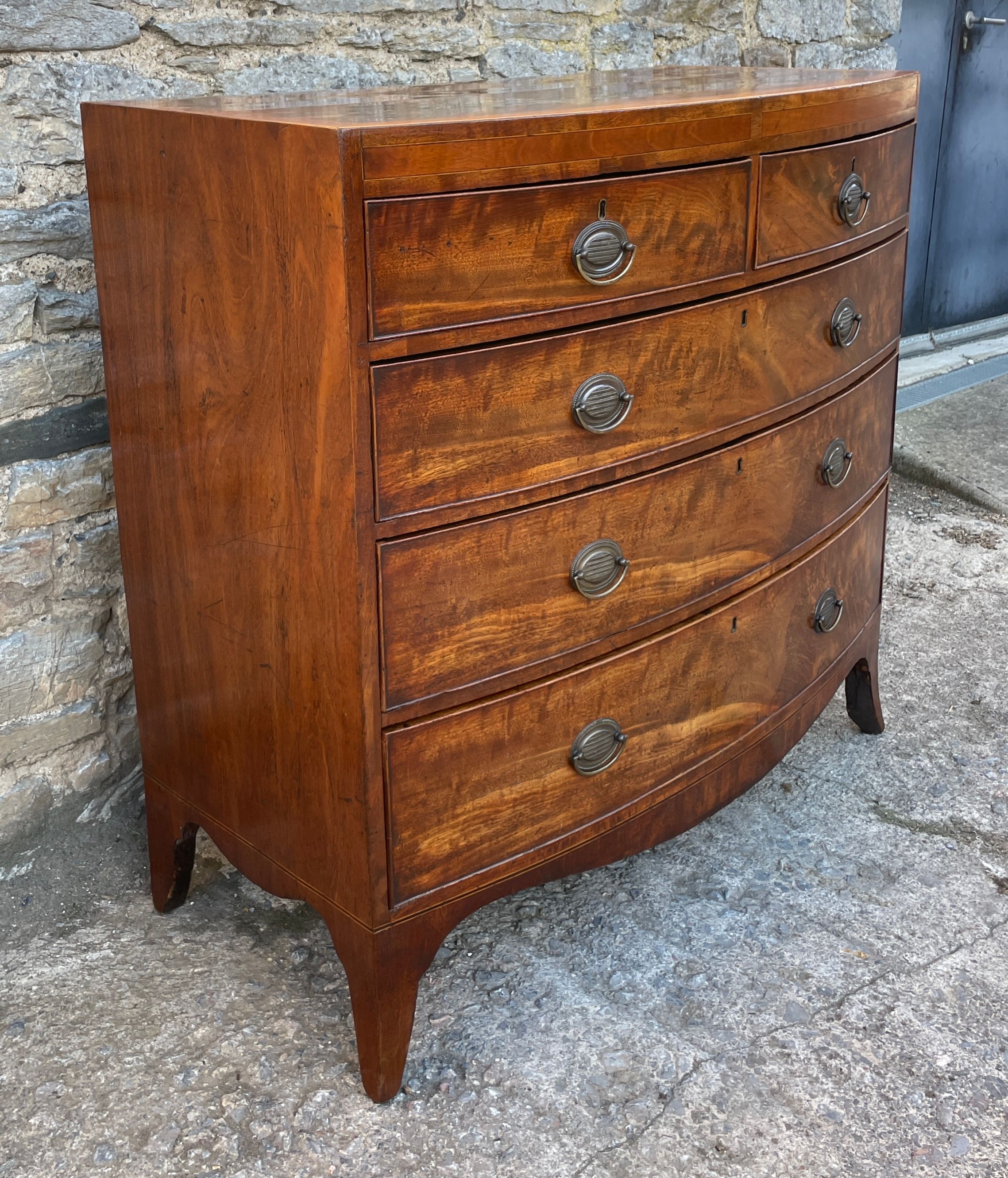 ​Regency Mahogany Bow Front Chest of Drawers