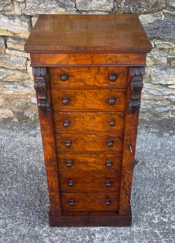 Victorian Walnut Wellington Chest
