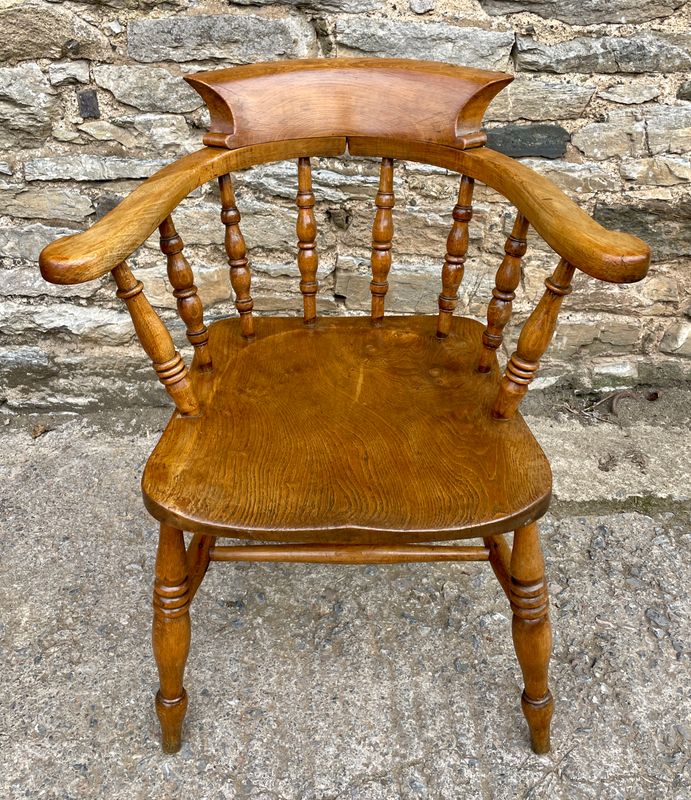 Antique Elm Captains Chair