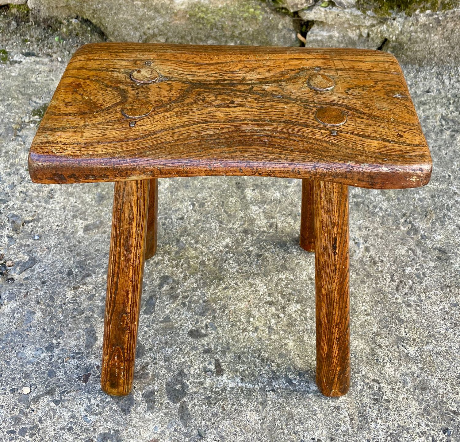 Antique Elm Milking Stool