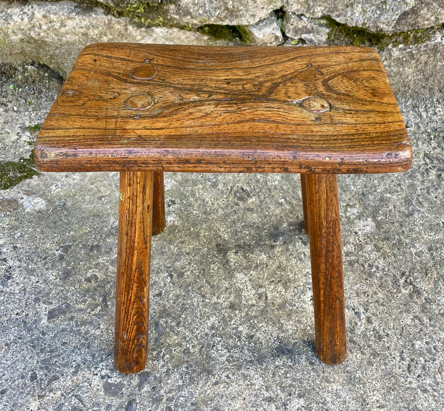 Antique Elm Milking Stool