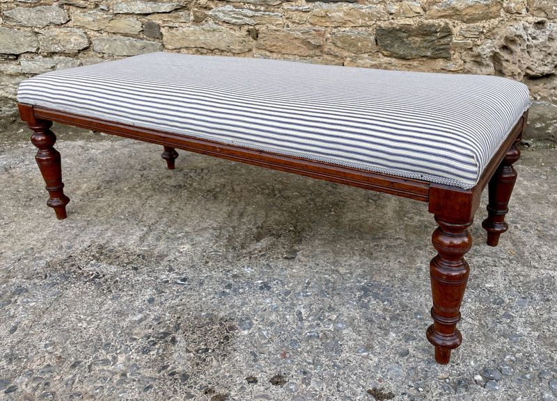 ​Large Victorian Mahogany Upholstered Stool