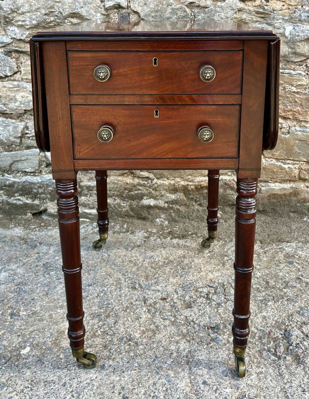 Regency Mahogany Drop Flap Work Table