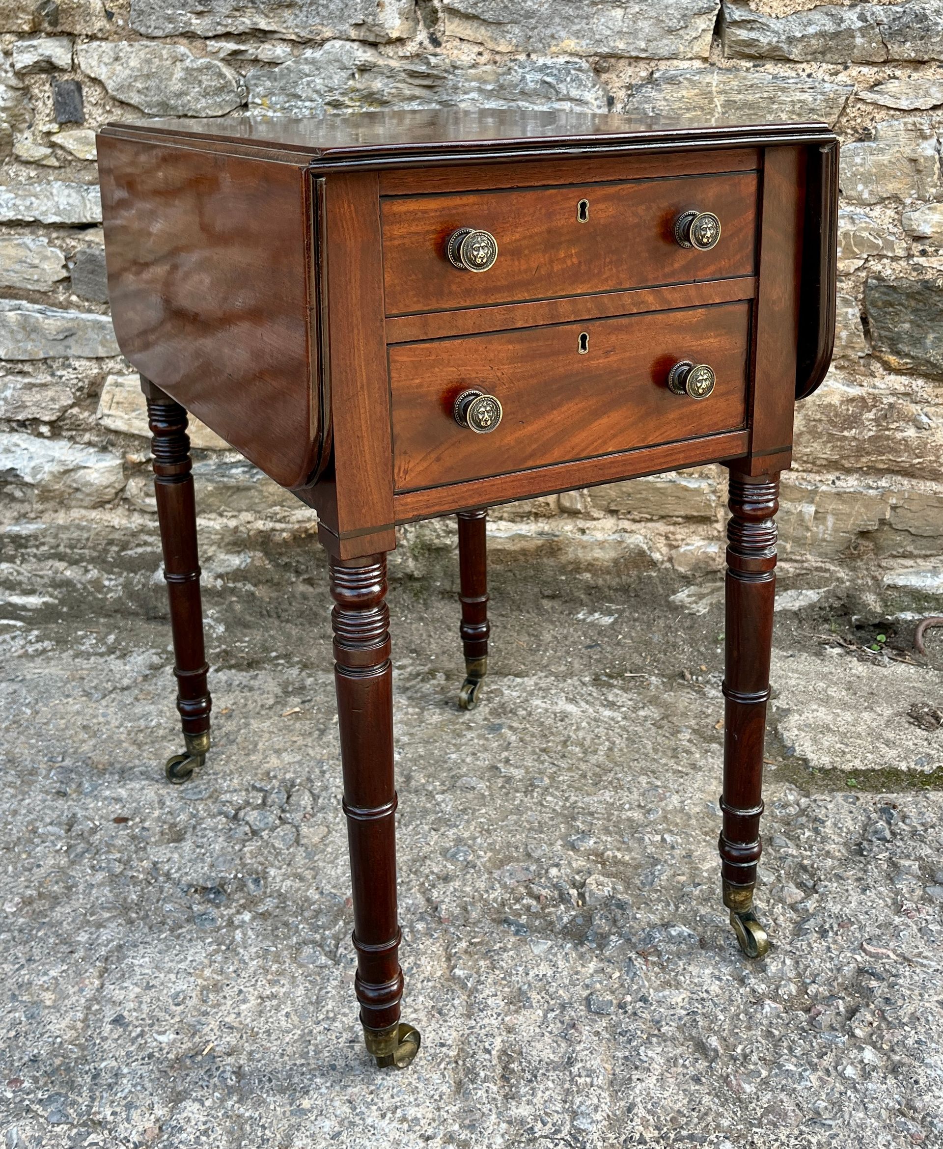 Regency Mahogany Drop Flap Work Table