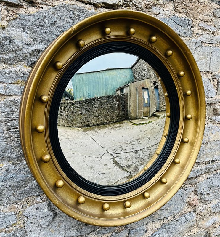 Antique Gilt Convex Mirror