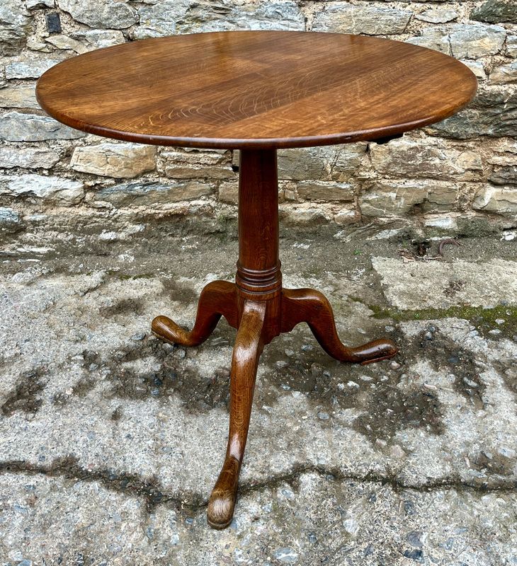 Georgian Oak Tilt Top Wine Table