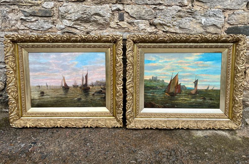 Edward Heaton (1824 - 1890) Pair of Marine Oil Paintings