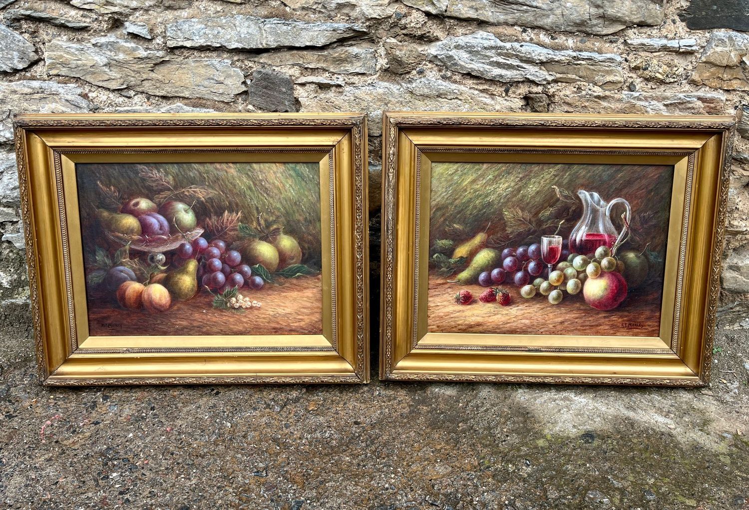 Pair of Still Life Oil on Canvas Paintings Signed F.H. Morley