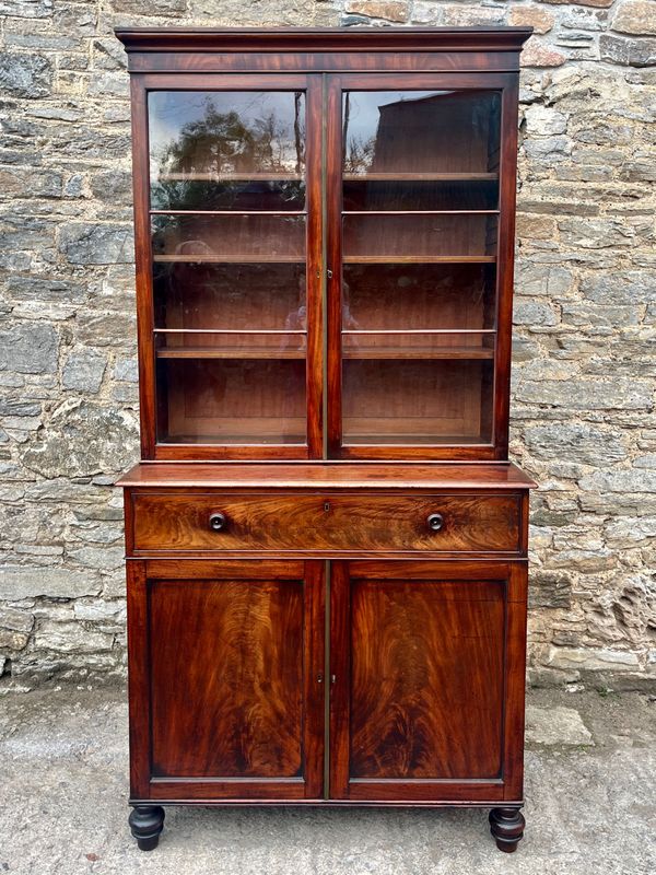 ​William IV Mahogany Glazed Bookcase