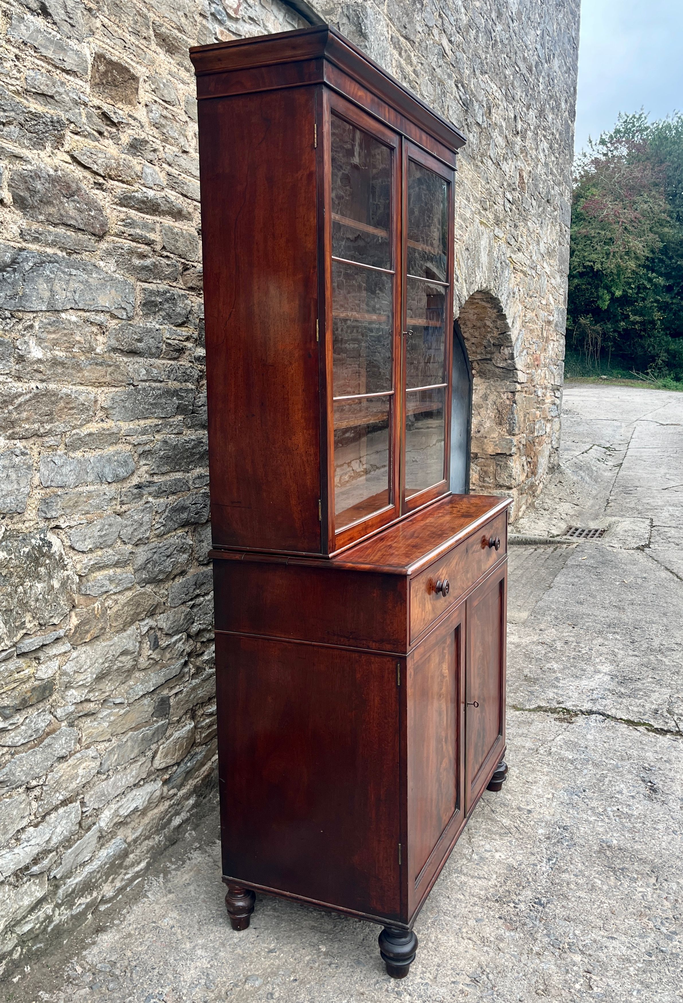 ​William IV Mahogany Glazed Bookcase