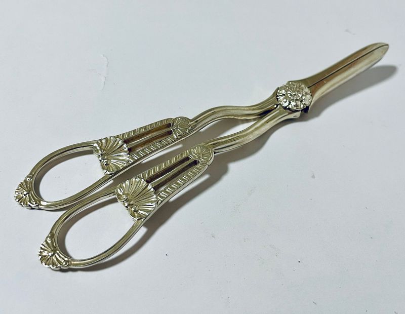 Victorian Silver Grape Scissors