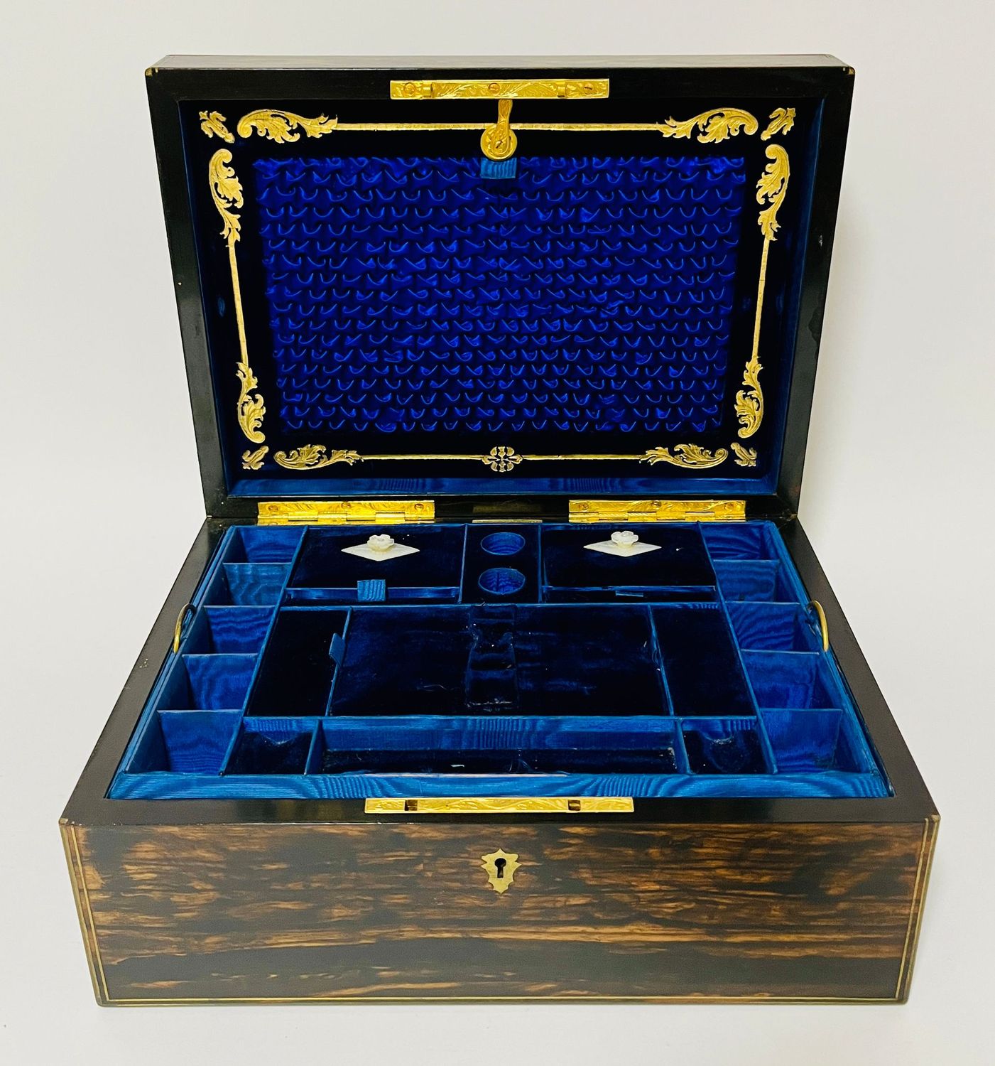 Victorian Coromandel Sewing Box by Parkins & Gotto