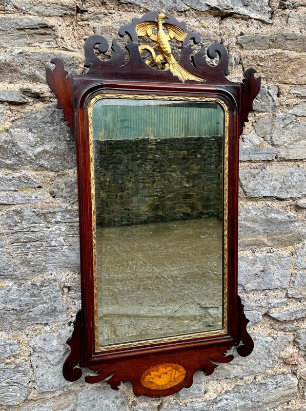 Georgian Mahogany Fretwork Pier Mirror