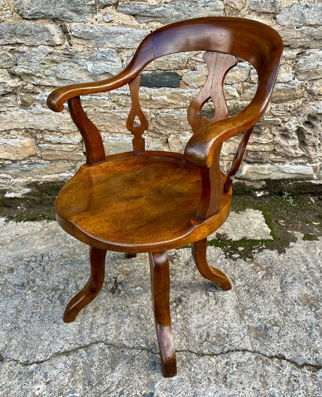 Antique Oak Swivel Desk Chair
