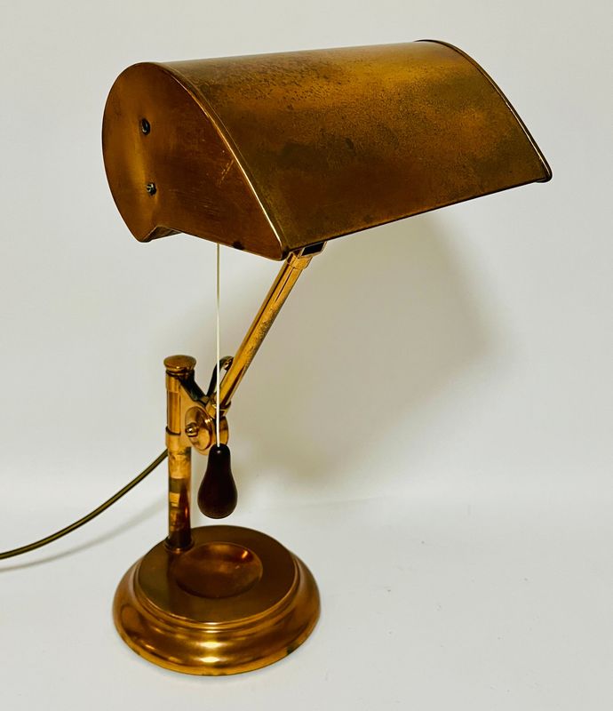 Antique Copper Banker's Desk Lamp