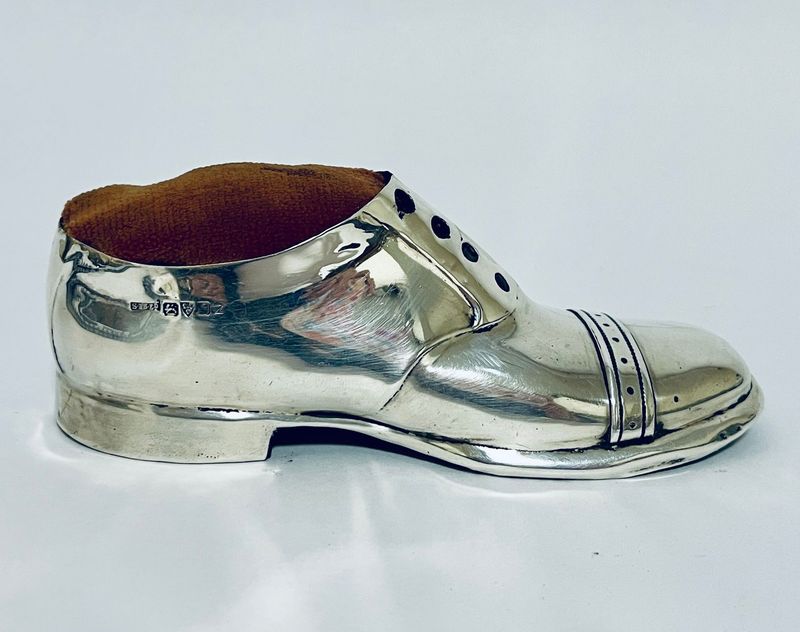 Antique Silver Shoe Pin Cushion