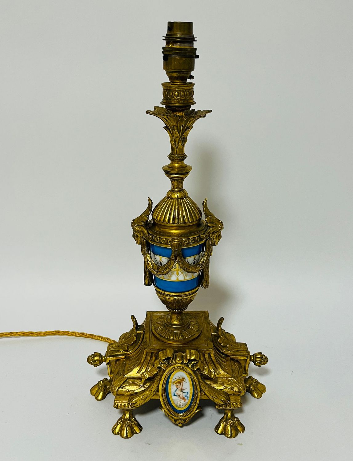 Antique Gilt French Sevres Table Lamp