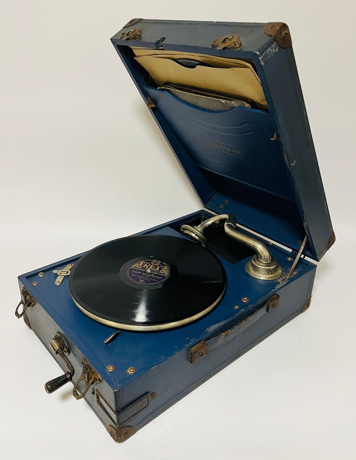 Original Portable Wind Up Gramophone