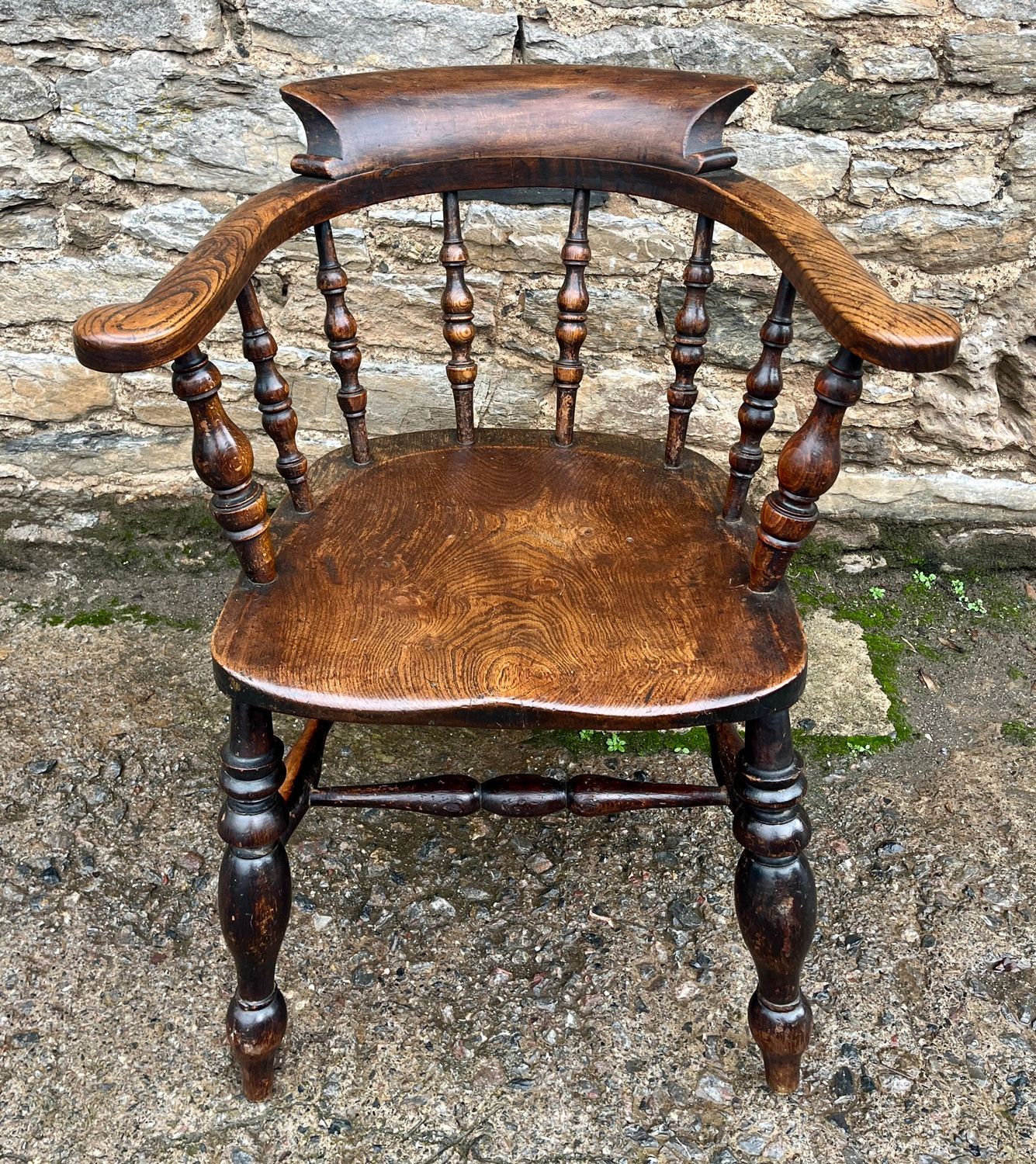 ​Antique Elm Captains Chair