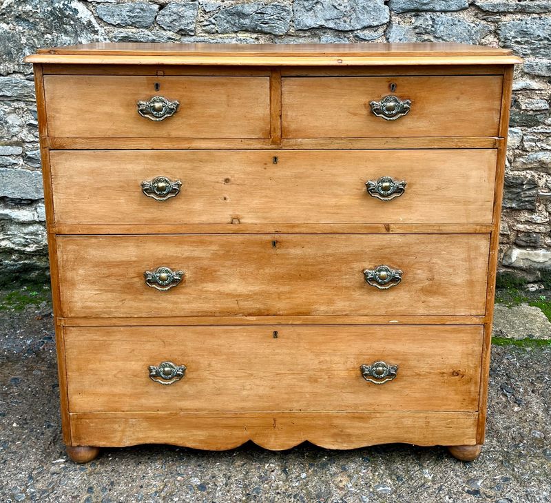 Large Antique Pine Chest of Drawers