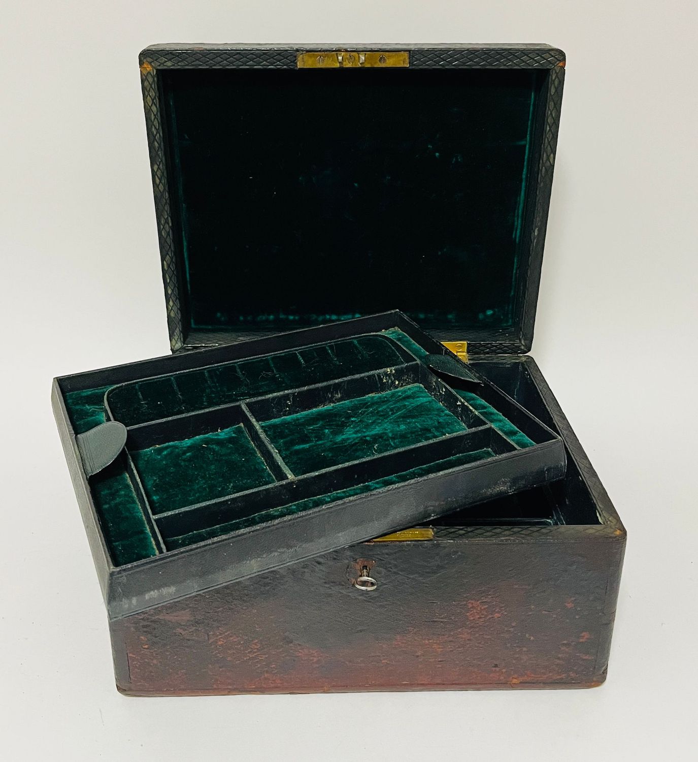 Antique Leather Jewellery Box Antique Leather Jewellery Box