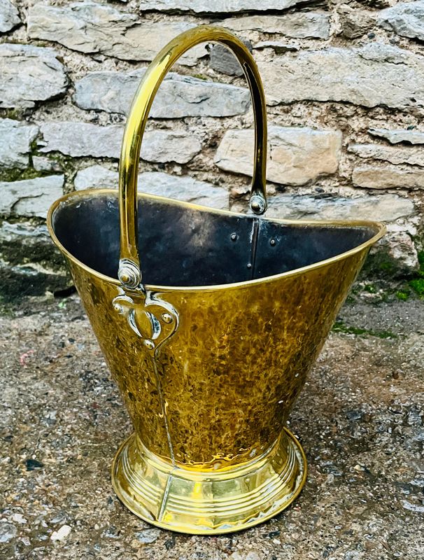 Art Nouveau Brass Coal Scuttle