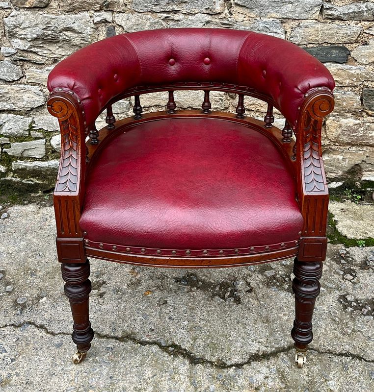 ​Victorian Upholstered Library Chair