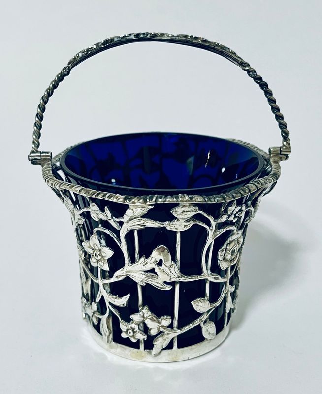 Antique Silver Swing Handled Sugar Basket