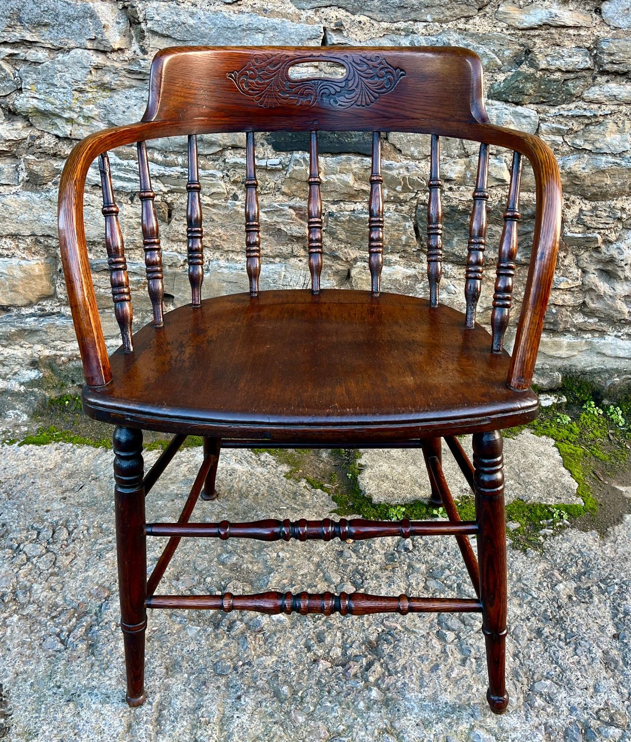 Antique Oak Captains Chair