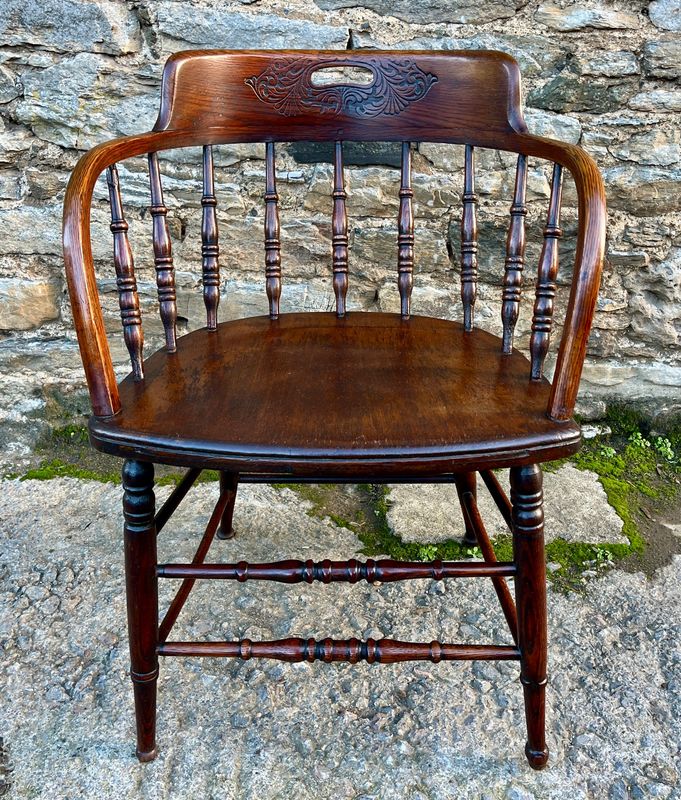 Antique Oak Captains Chair
