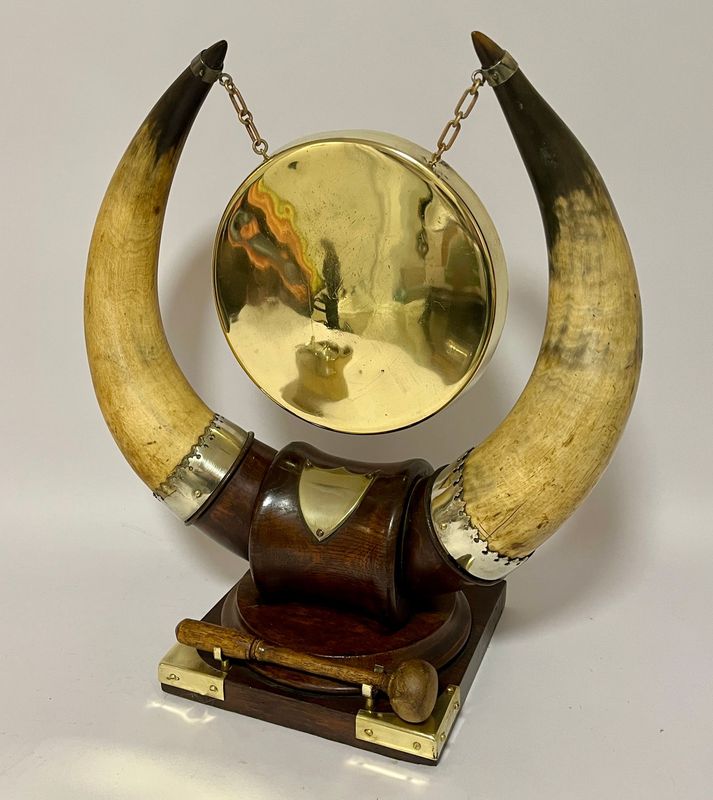 Victorian Oak and Horn Dinner Gong