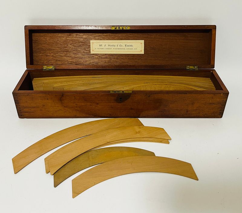 Set of Antique Draughtsman's Railway Curves by Stanley