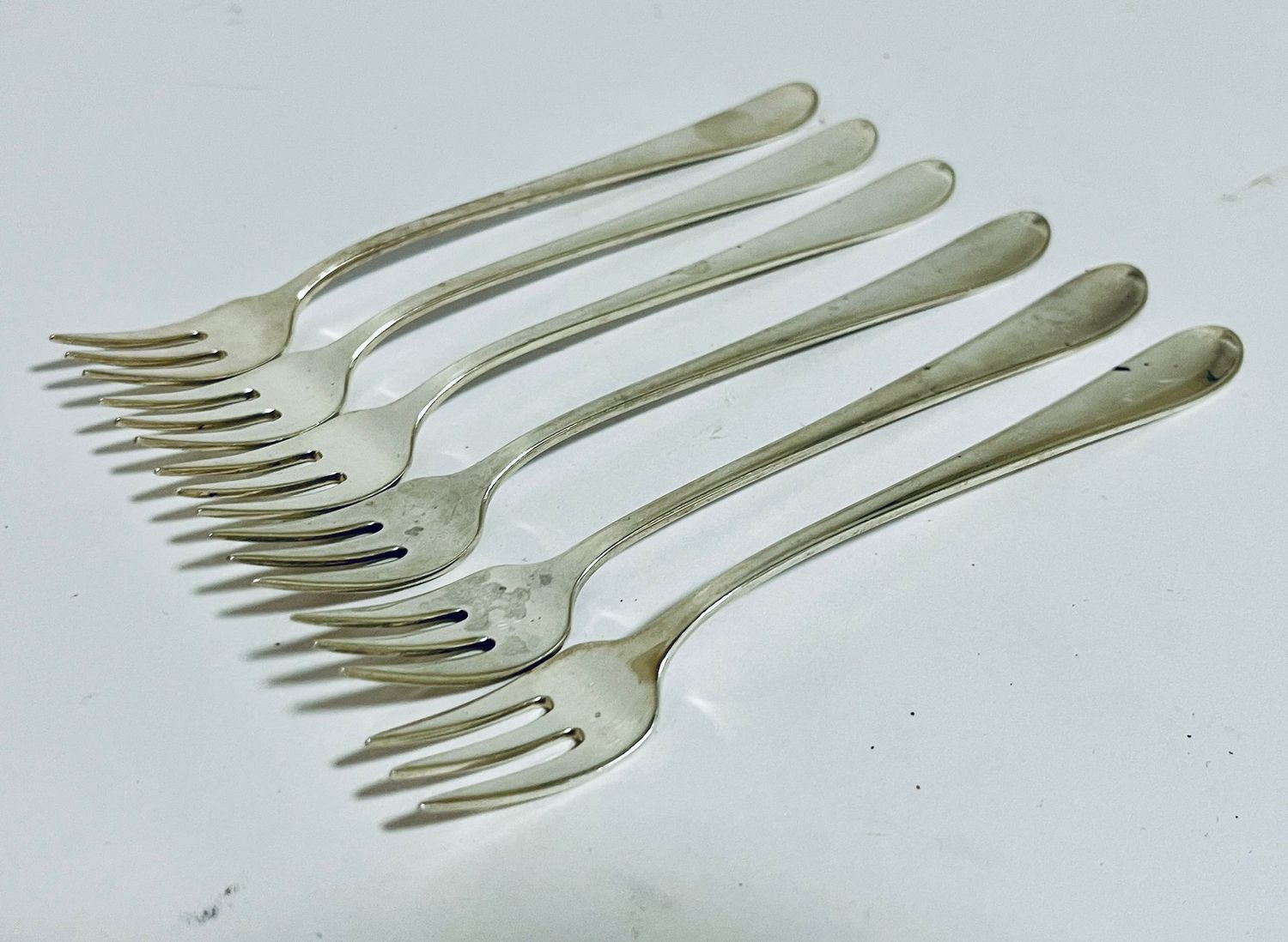 Set of 6 Sterling Silver Fruit Forks