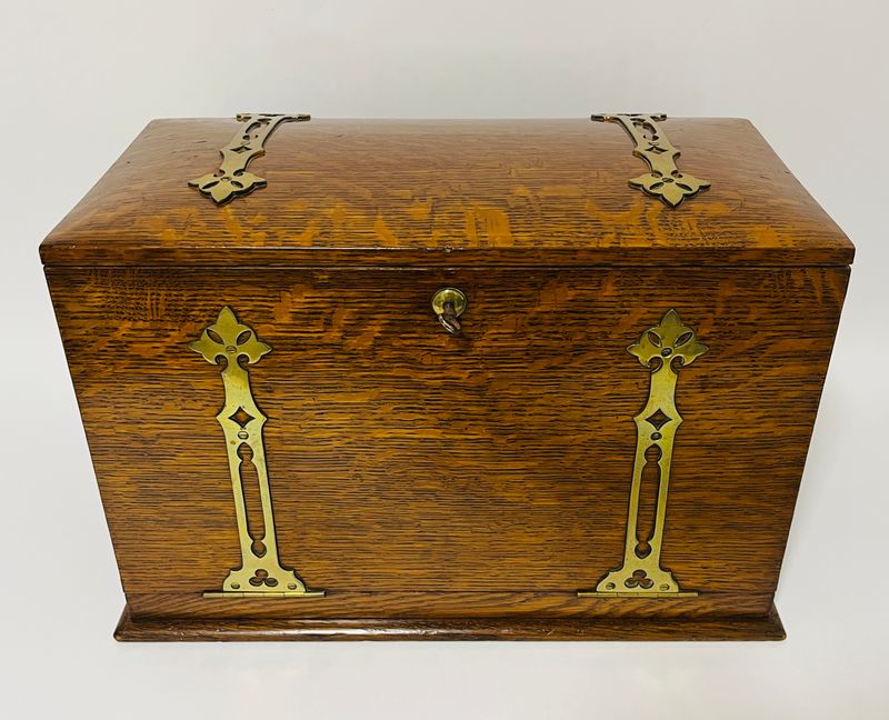 Large Victorian Oak Stationery Cabinet