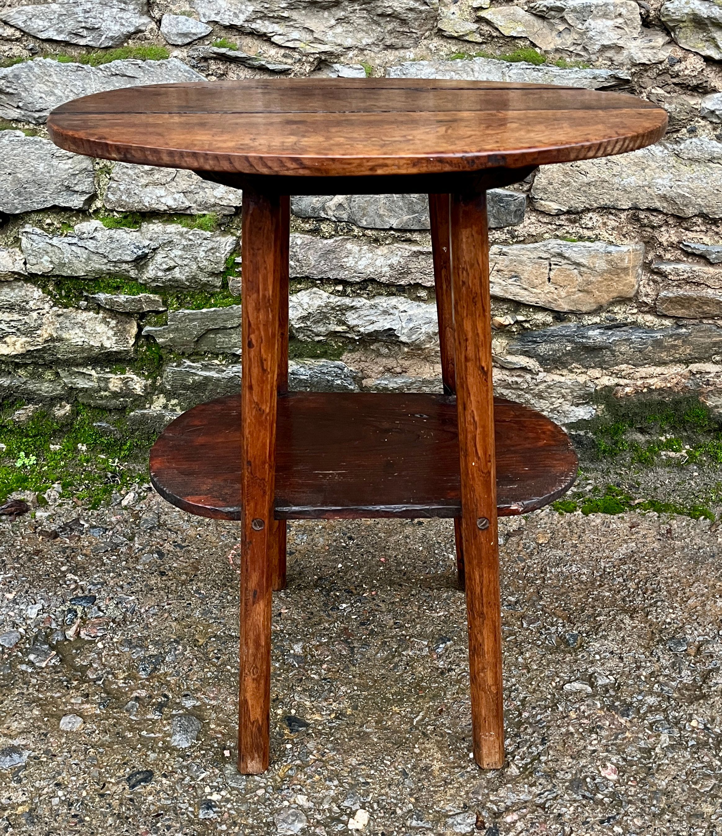 Antique Oak Two Tier Table