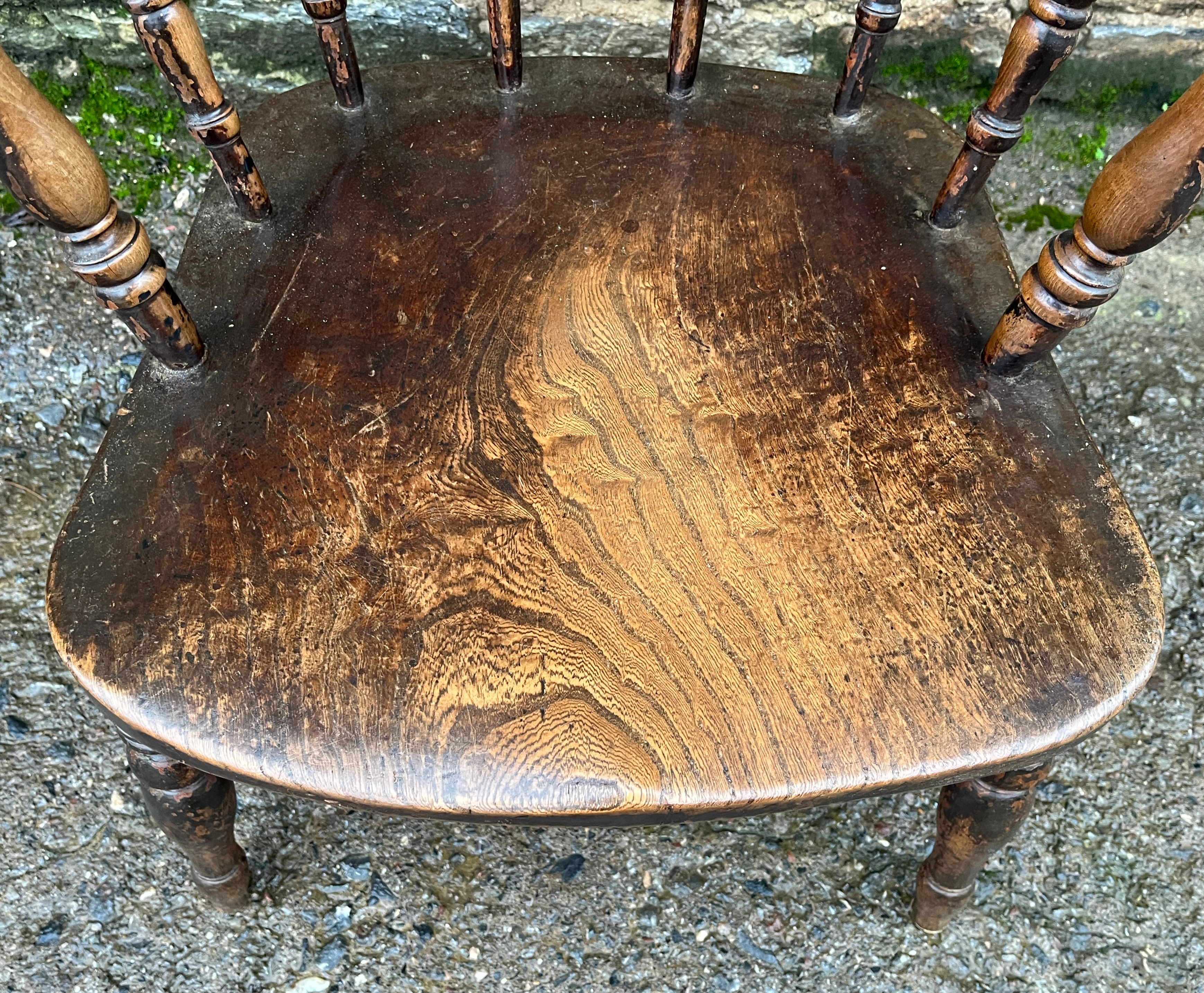 Antique Elm Captains Chair