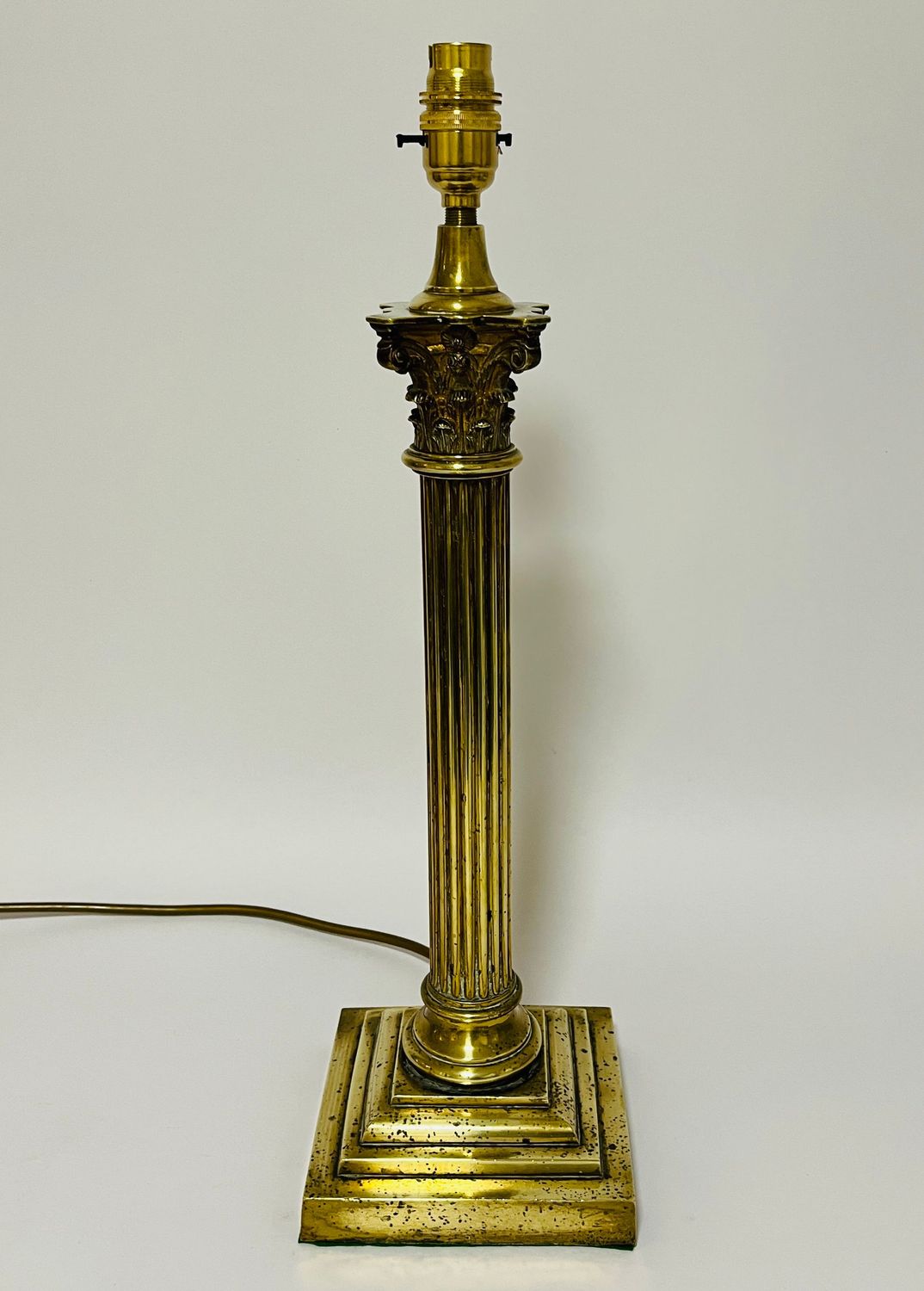 Antique Brass Corinthian Column Table Lamp