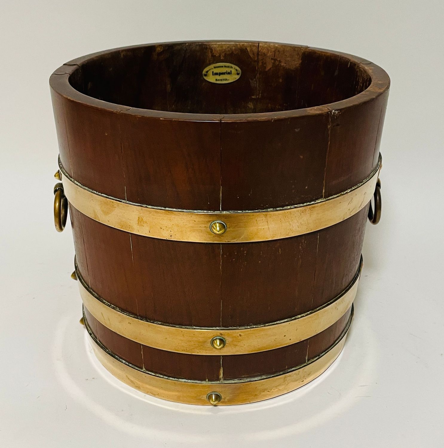 Antique Brass Bound Planter Antique Brass Bound Planter