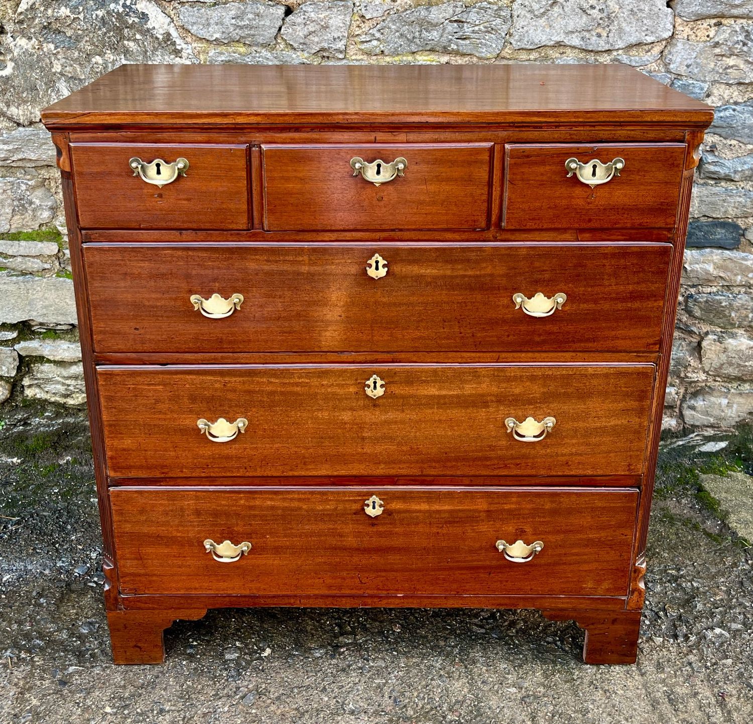 ​Georgian Oak and Mahogany Chest of Drawers