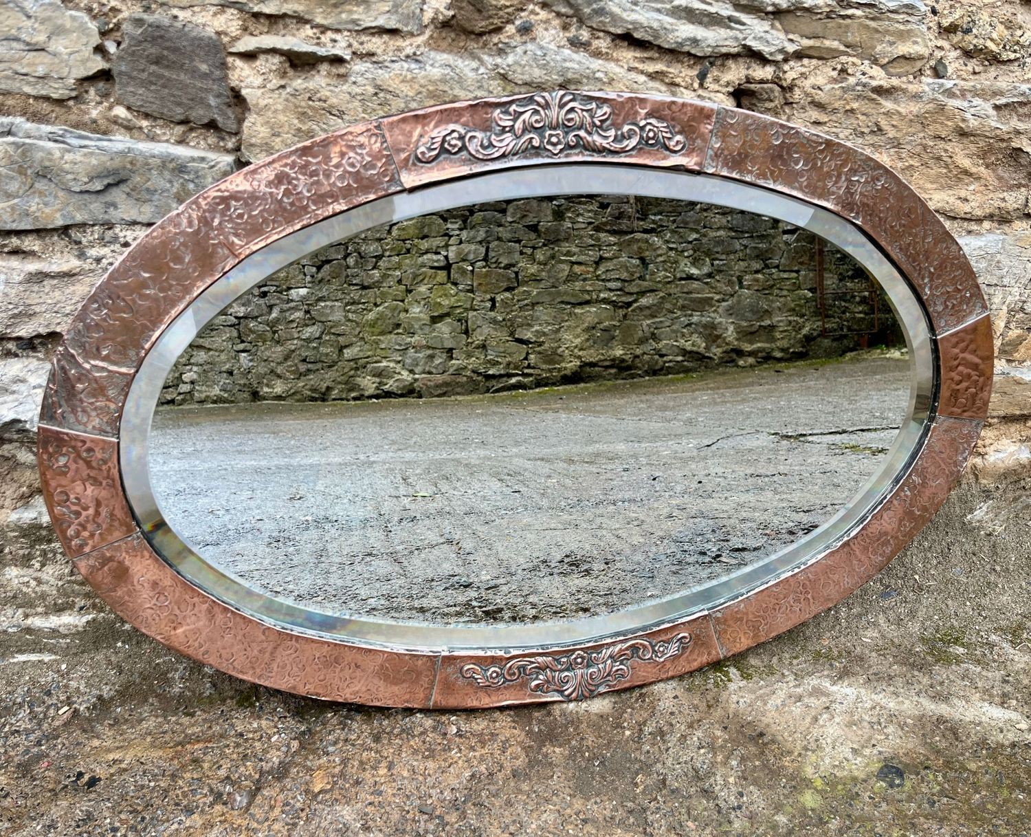 Arts and Crafts Copper Mirror