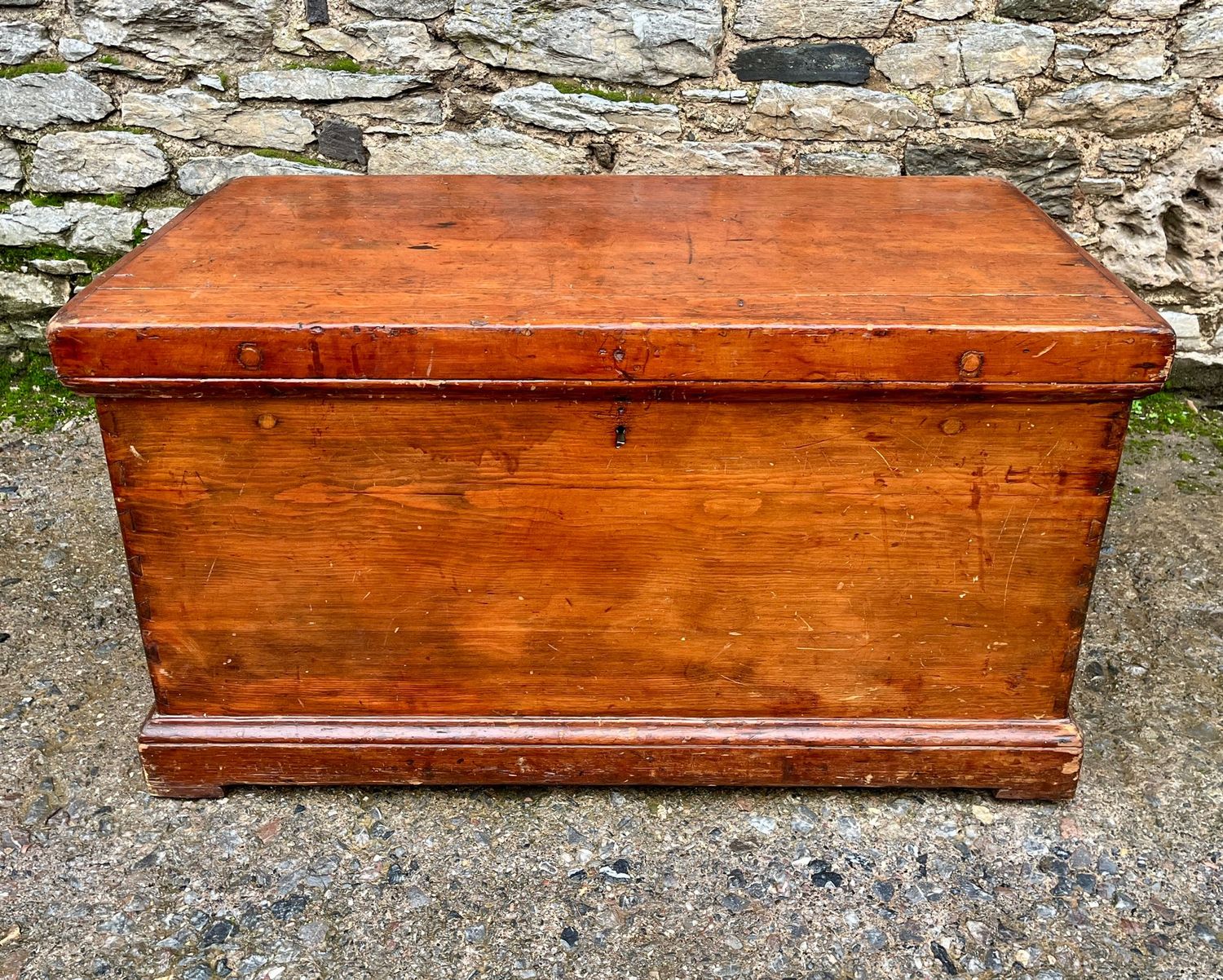 Antique Stained Pine Blanket Box Antique Stained Pine Blanket Box