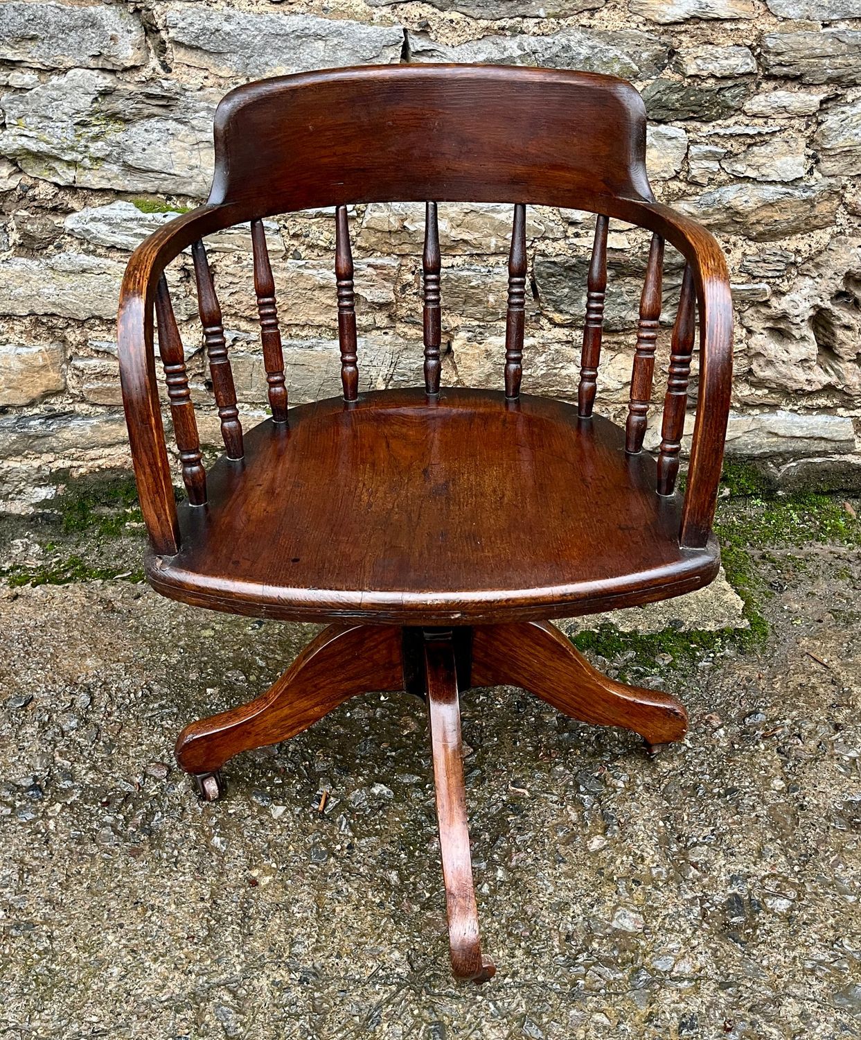 Antique Oak Swivel Desk Chair